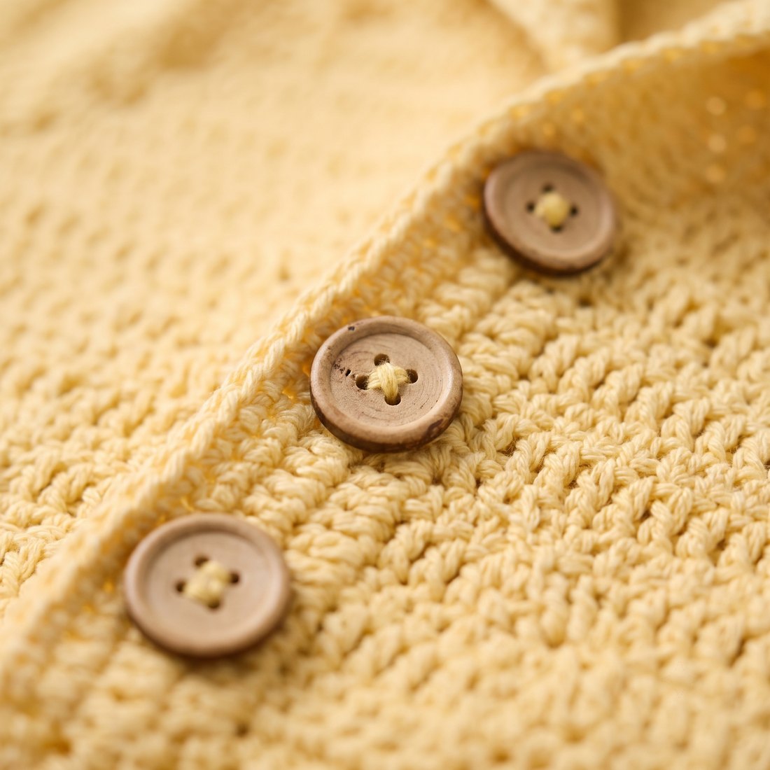 Close up of the wooden buttons